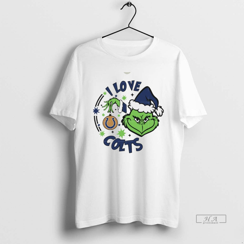 Trendy Indianapolis Colts X Santa Grinch I Love - Adult & Kids T-Shirts, Sweatshirts & Hoodies apparel design preview 1