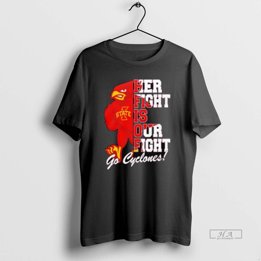 Trendy Iowa State Cyclones Tackle Cancer Her Fight Is - Adult & Kids T-Shirts, Sweatshirts & Hoodies apparel design preview 1