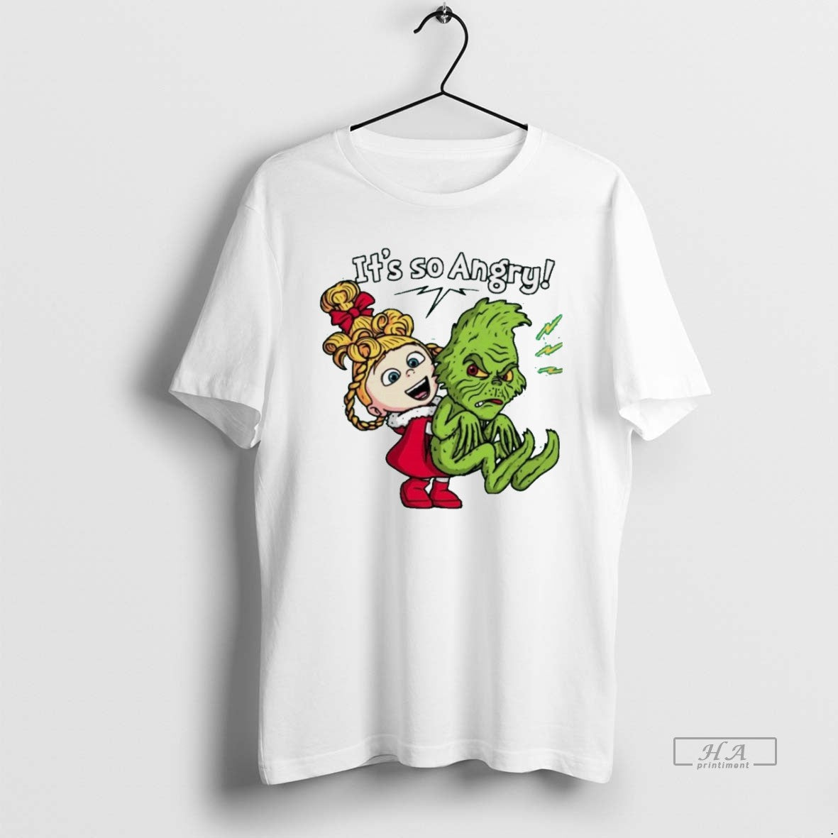 Trendy Its So Angry Cindy Lou Who And The Grinch - Adult & Kids T-Shirts, Sweatshirts & Hoodies apparel design preview 1