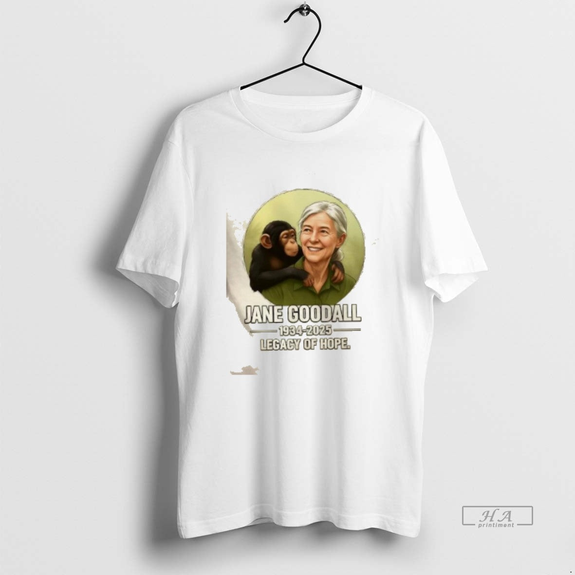 Trendy Jane Goodall 1934 2025 Legacy Of Hope - Adult & Kids T-Shirts, Sweatshirts & Hoodies apparel design preview 1