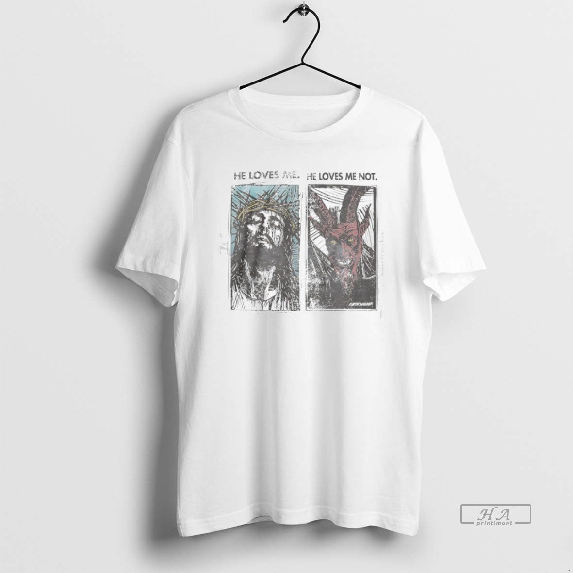 Trendy Jesus He Loves Me And Devil Not - Adult & Kids T-Shirts, Sweatshirts & Hoodies apparel design preview 1