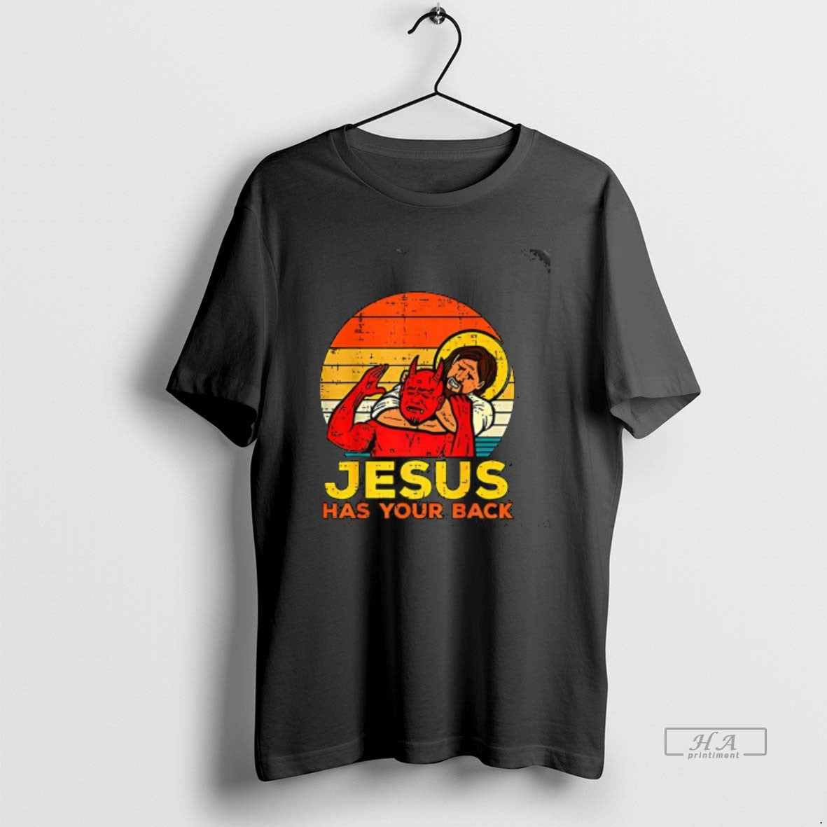Trendy Joe Biggs Jesus Has Your Back - Adult & Kids T-Shirts, Sweatshirts & Hoodies apparel design preview 1