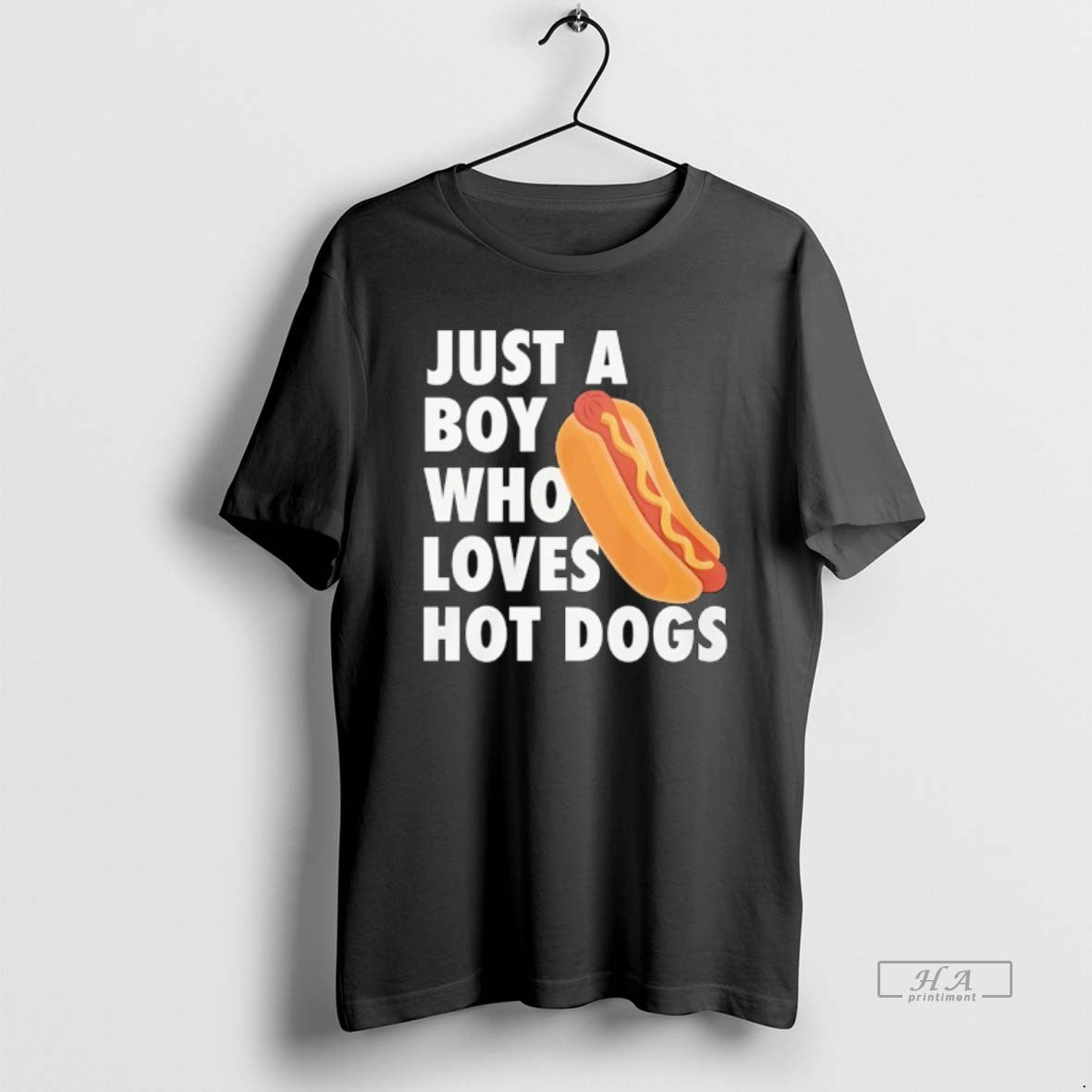 Trendy Just A Boy Who Loves Hot Dogs - Adult & Kids T-Shirts, Sweatshirts & Hoodies apparel design preview 1