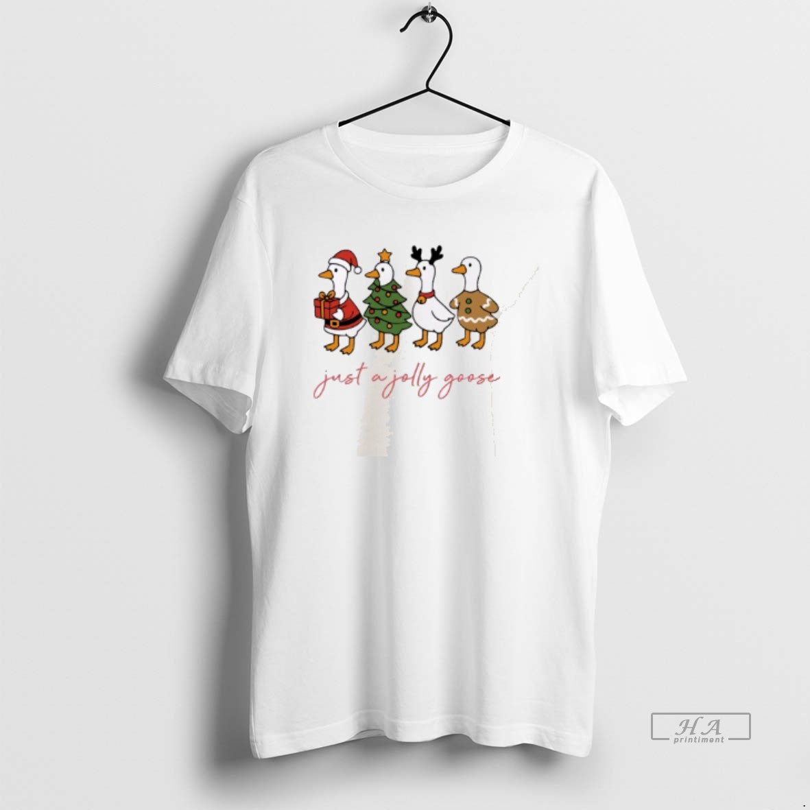 Trendy Just A Jolly Goose Funny Christmast - Adult & Kids T-Shirts, Sweatshirts & Hoodies apparel design preview 1