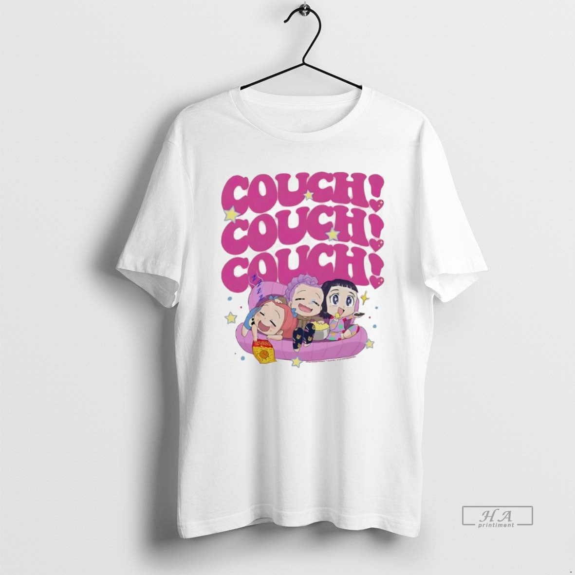 Trendy Kpop Demon Hunters Huntrix Chibi Couch - Adult & Kids T-Shirts, Sweatshirts & Hoodies apparel design preview 1