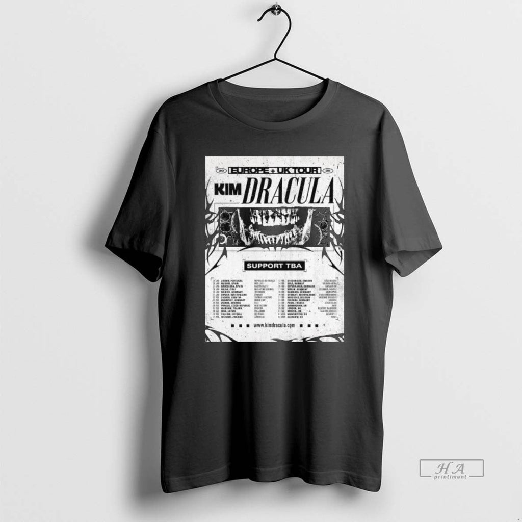 Trendy Kim Dracula Europe Uk Tour 2026 Long Sleve - Adult & Kids T-Shirts, Sweatshirts & Hoodies apparel design preview 1