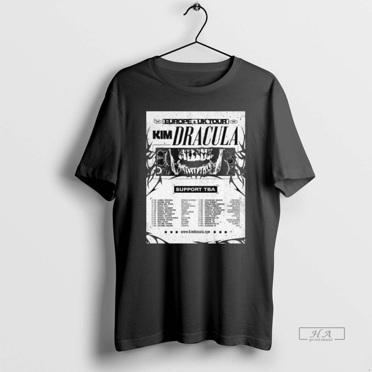 Trendy Kim Dracula Europe Uk Tour 2026 Long Sleve - Adult & Kids T-Shirts, Sweatshirts & Hoodies apparel design preview 1