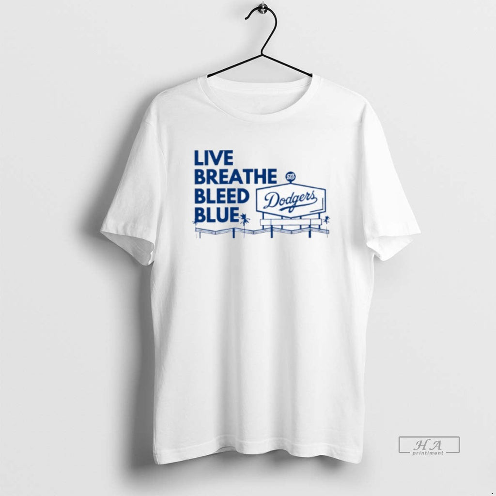 Trendy La Dodgers Live Breathe Bleed Blue - Adult & Kids T-Shirts, Sweatshirts & Hoodies apparel design preview 1