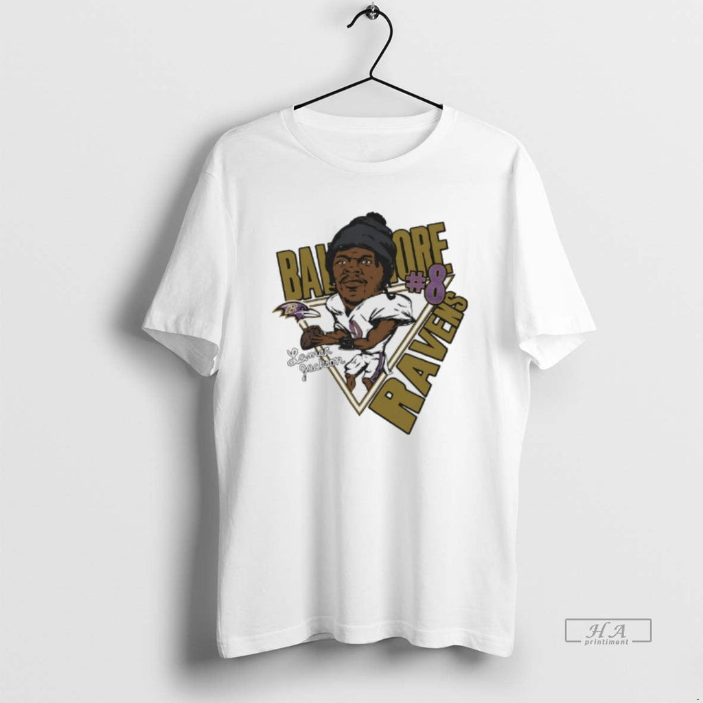 Trendy Lamar Jackson 8 Baltimore Ravens Signature - Adult & Kids T-Shirts, Sweatshirts & Hoodies apparel design preview 1
