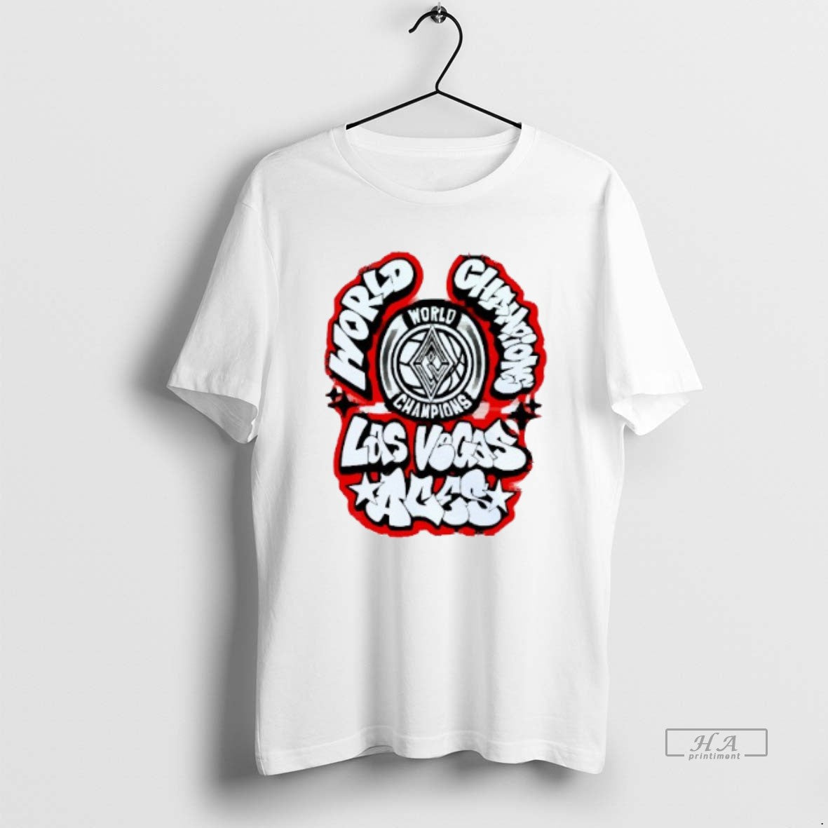 Trendy Las Vegas Aces World Champions Spray Paint - Adult & Kids T-Shirts, Sweatshirts & Hoodies apparel design preview 1