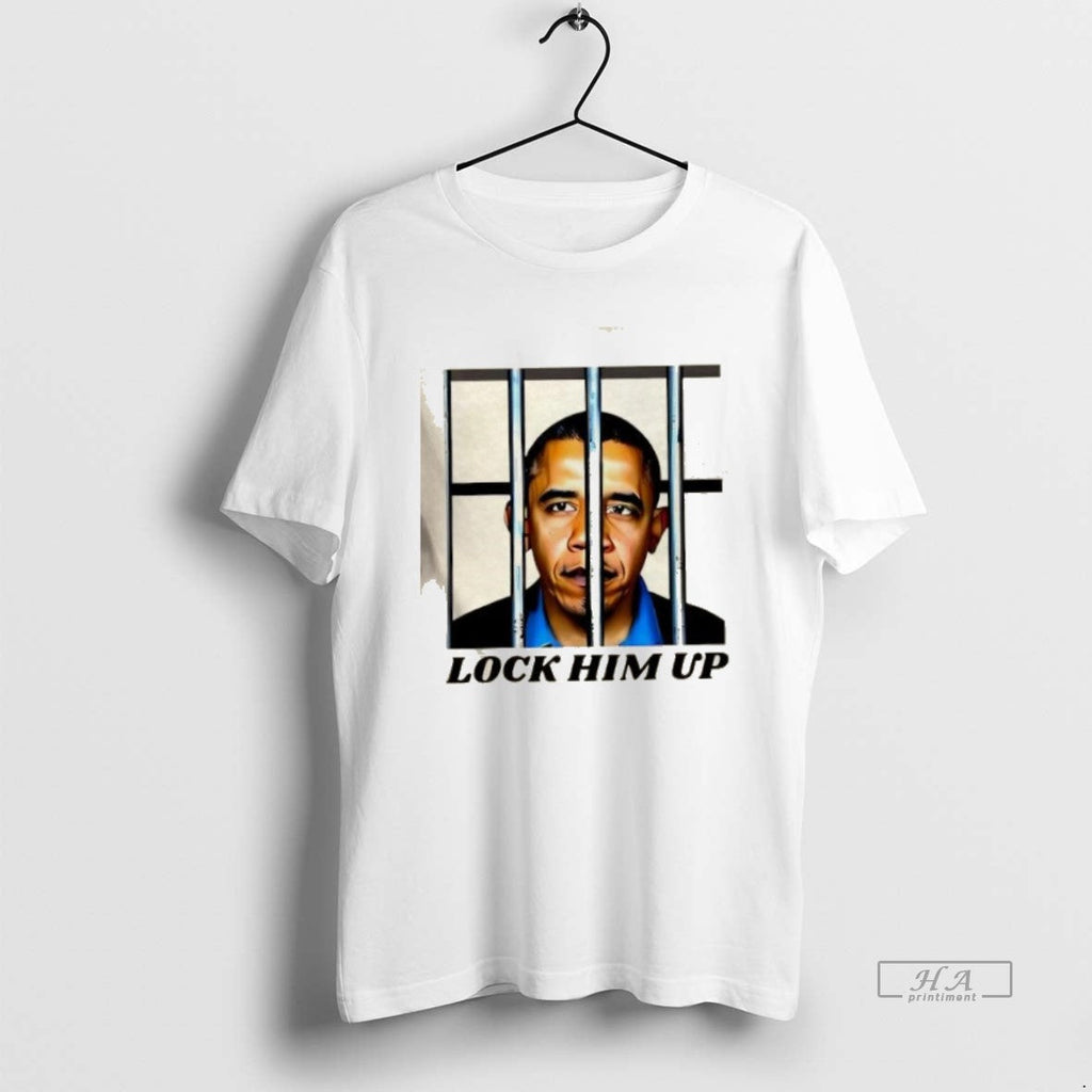 Trendy Lock Him Up Anti Obama - Adult & Kids T-Shirts, Sweatshirts & Hoodies apparel design preview 1