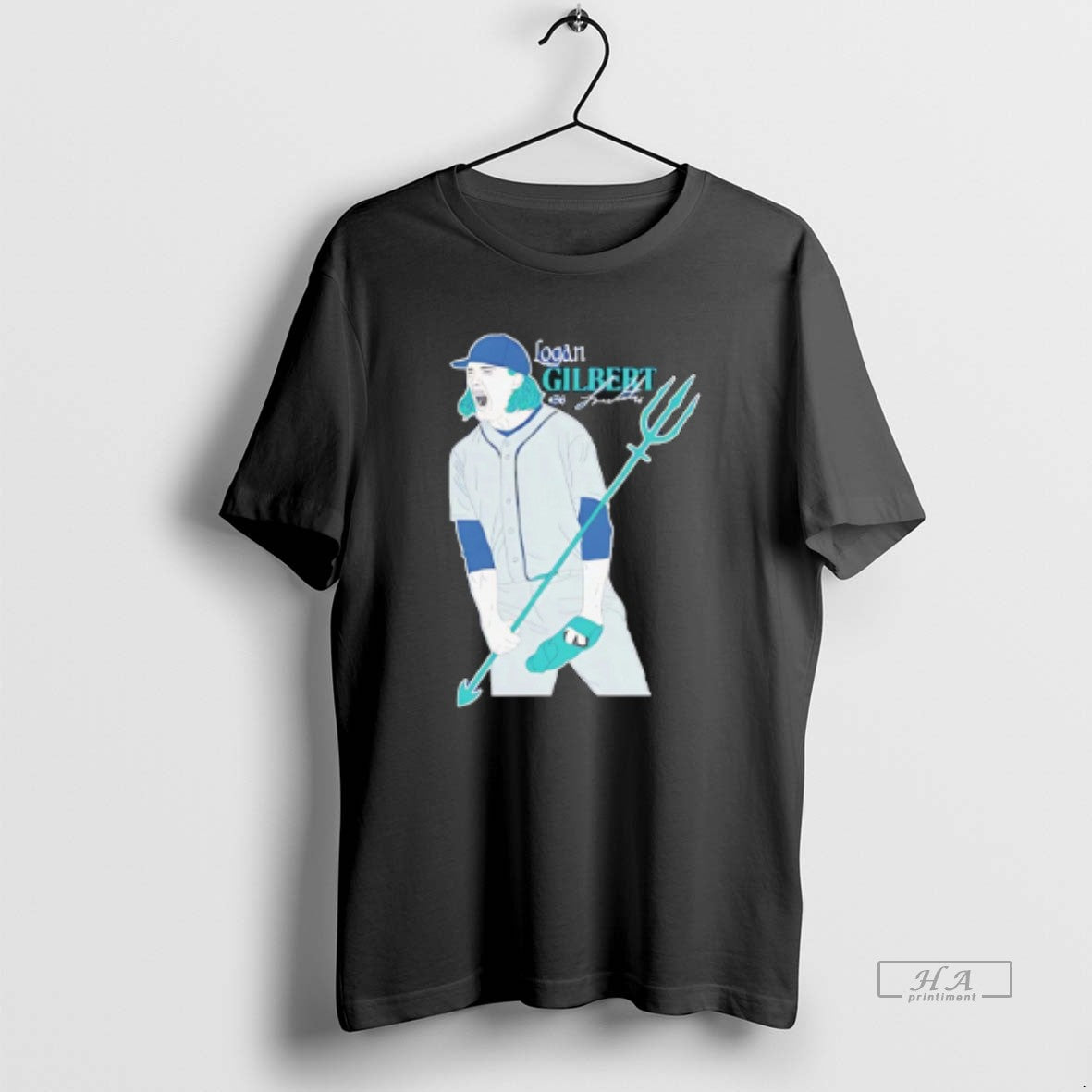 Trendy Logan Gilbert Seattle Mariners Trident - Adult & Kids T-Shirts, Sweatshirts & Hoodies apparel design preview 1
