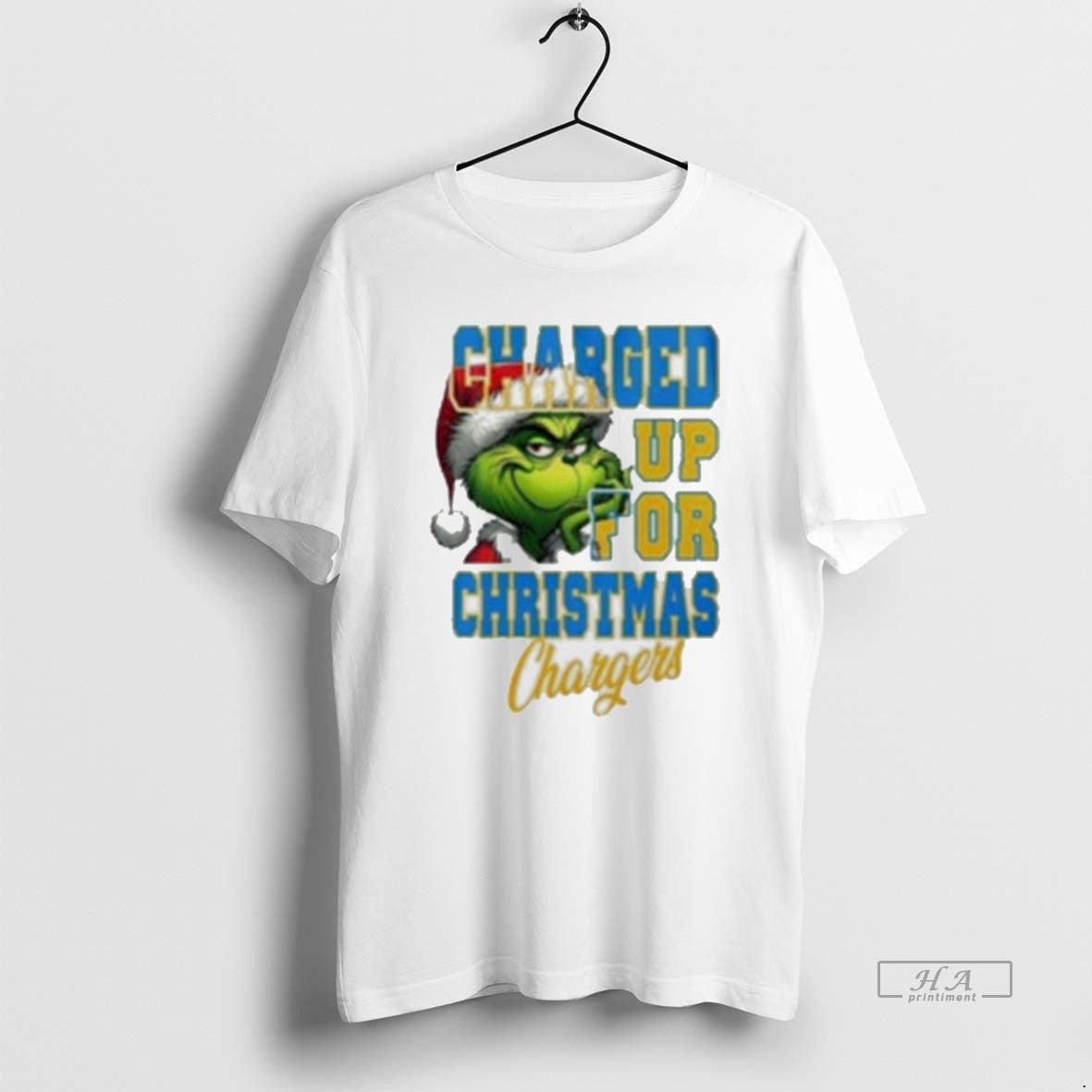 Trendy Los Angeles Chargers Charged Up For Christmas - Adult & Kids T-Shirts, Sweatshirts & Hoodies apparel design preview 1