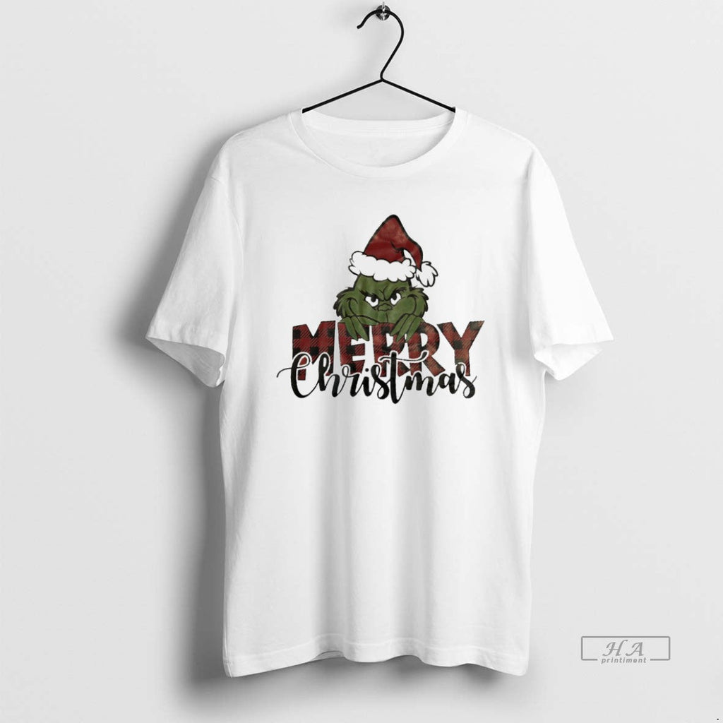 Trendy Merry Christmas Grinch Santa White - Adult & Kids T-Shirts, Sweatshirts & Hoodies apparel design preview 1