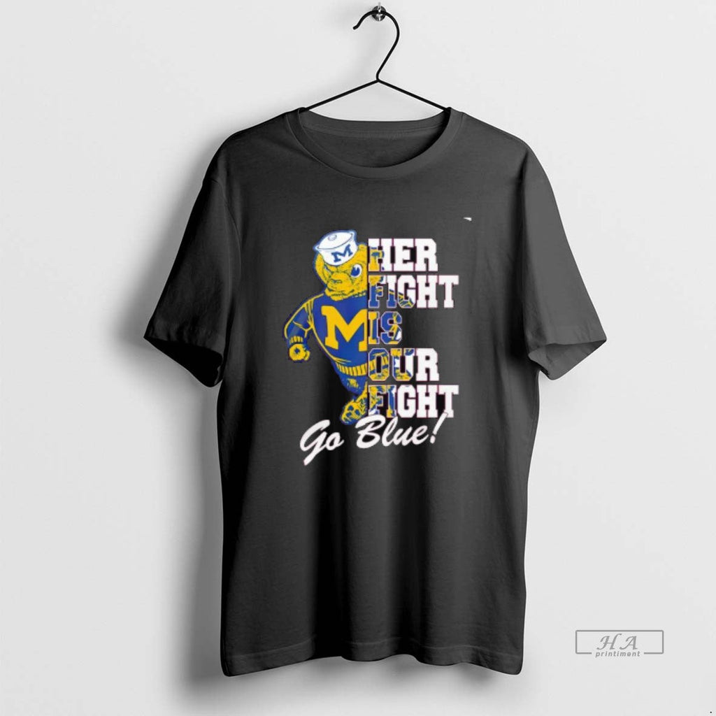 Trendy Michigan Wolverines Tackle Cancer Her Fight Is - Adult & Kids T-Shirts, Sweatshirts & Hoodies apparel design preview 1