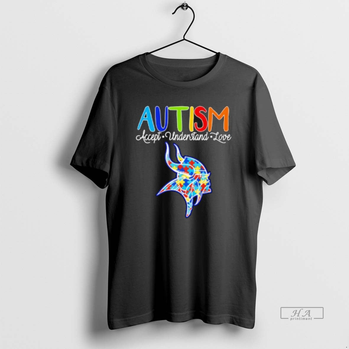 Trendy Minnesota Vikings Autism Accept Understand - Adult & Kids T-Shirts, Sweatshirts & Hoodies apparel design preview 1