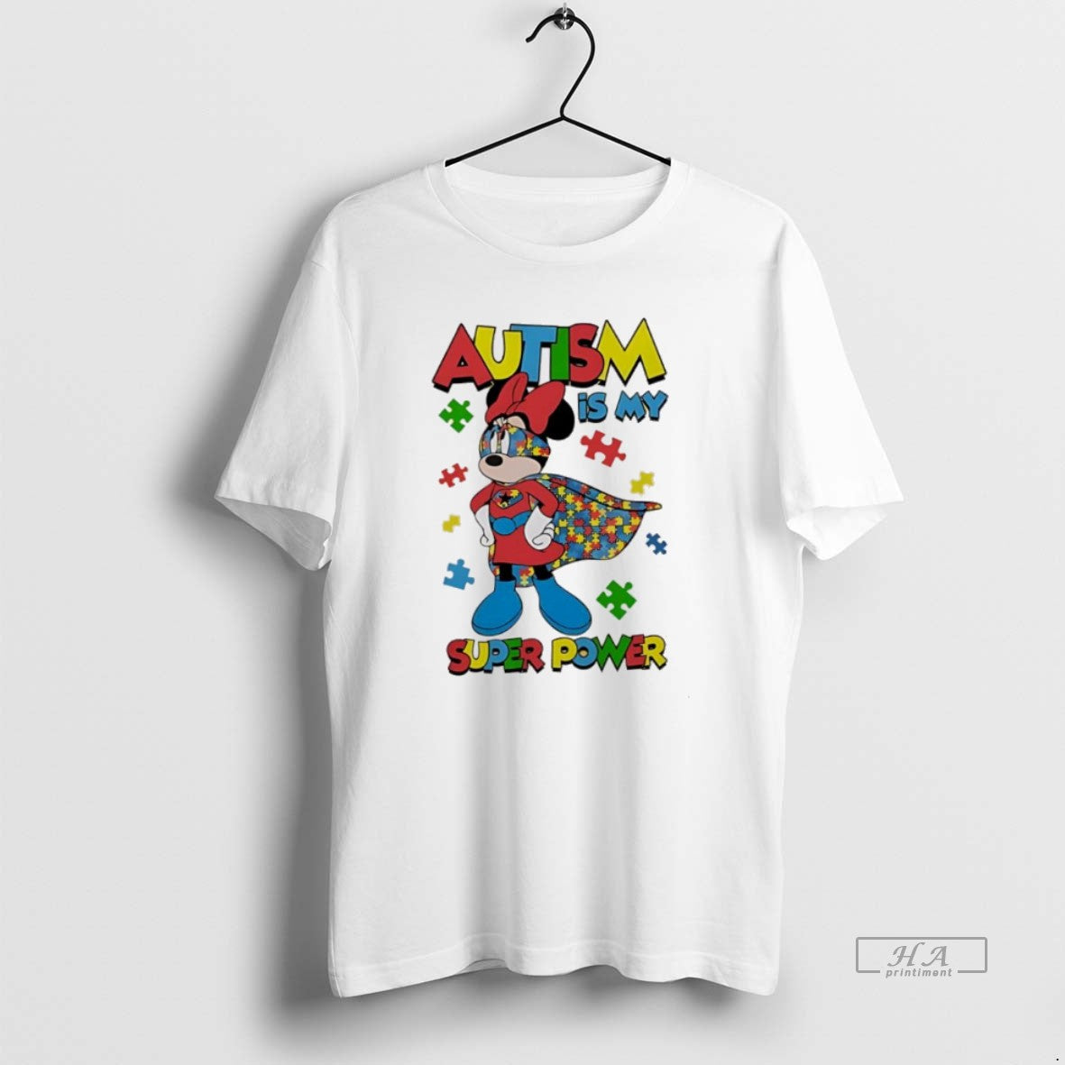 Trendy Minnie Autism Is My Super Power - Adult & Kids T-Shirts, Sweatshirts & Hoodies apparel design preview 1