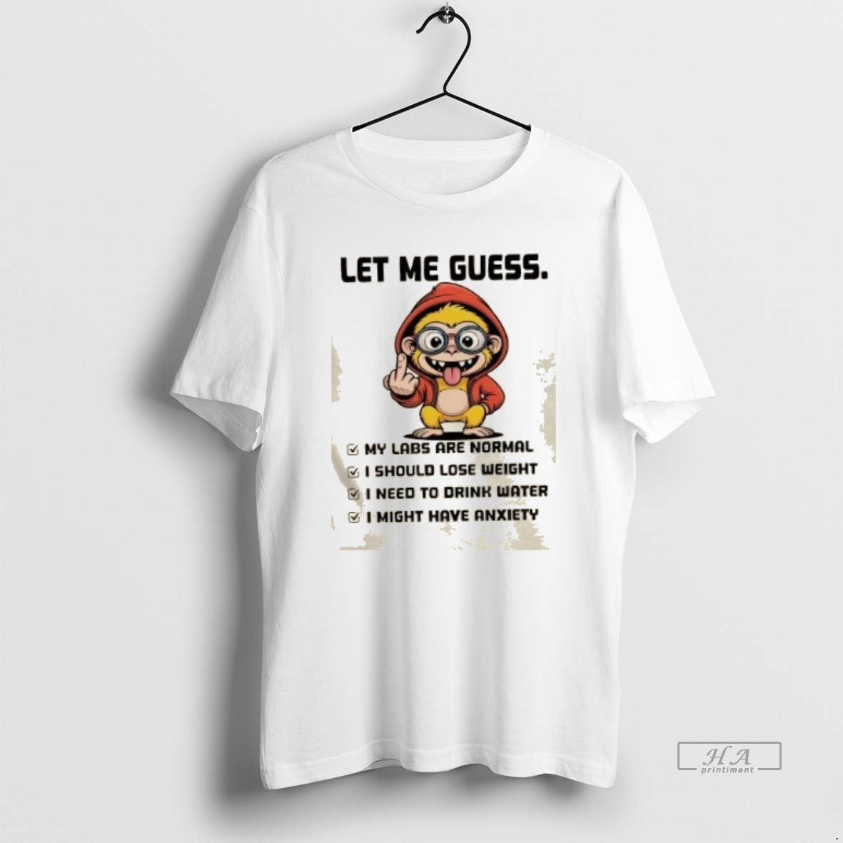 Trendy Monkey Let Me Guess My Labs Are Normal I - Adult & Kids T-Shirts, Sweatshirts & Hoodies apparel design preview 1