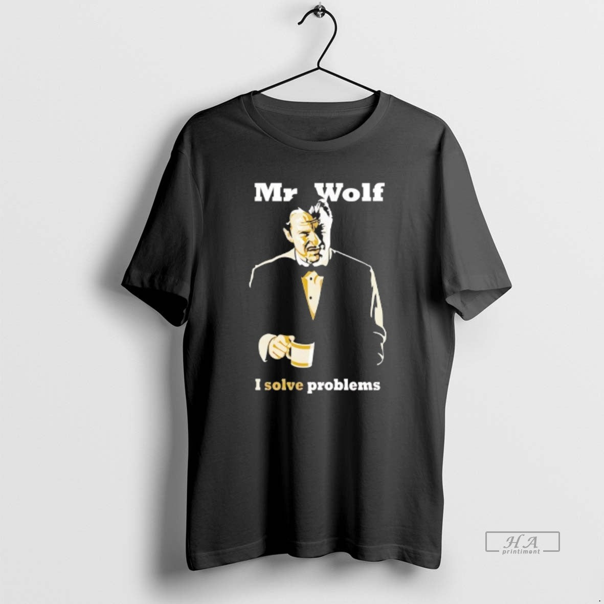 Trendy Mr Wolf I Solve Problems - Adult & Kids T-Shirts, Sweatshirts & Hoodies apparel design preview 1