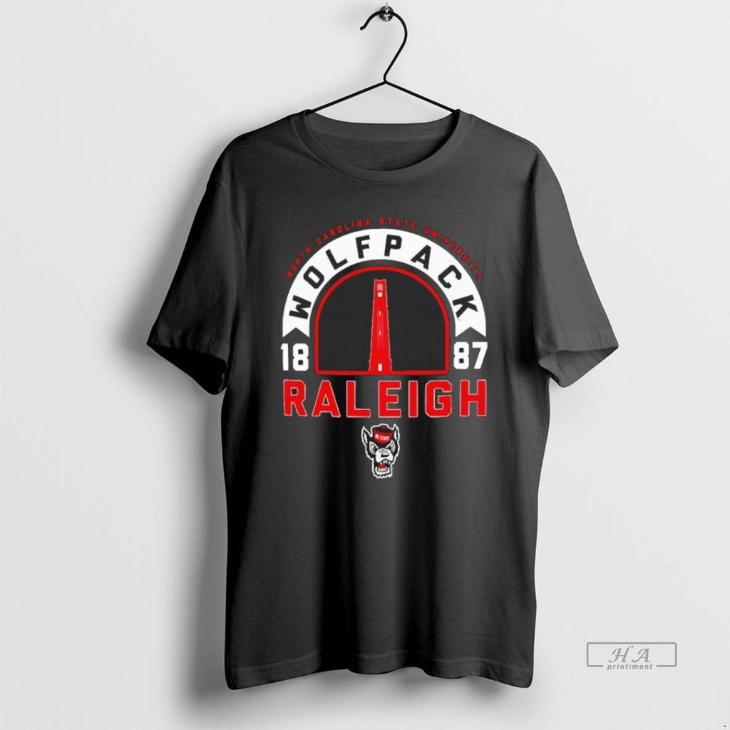 Trendy Nc State Wolfpack Graphite Belltower Arched - Adult & Kids T-Shirts, Sweatshirts & Hoodies apparel design preview 1