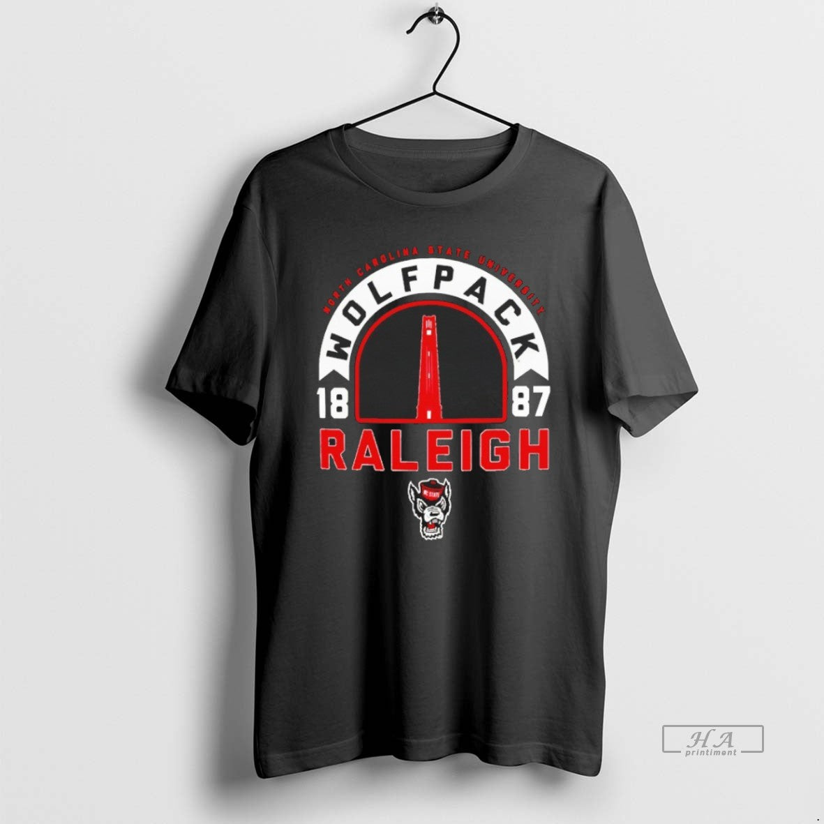 Trendy Nc State Wolfpack Graphite Belltower Arched - Adult & Kids T-Shirts, Sweatshirts & Hoodies apparel design preview 1
