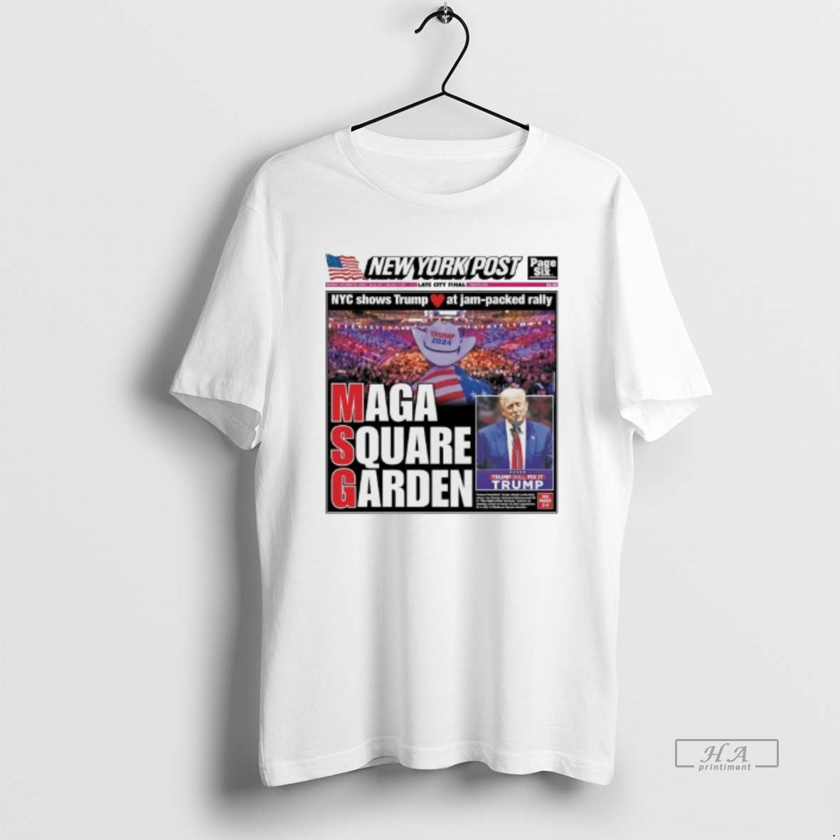 Trendy Nyc Shows Trump At Jam Packed Rally Maga - Adult & Kids T-Shirts, Sweatshirts & Hoodies apparel design preview 1