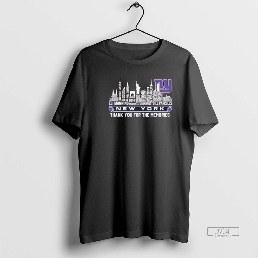 Trendy New York Giants Players Names City Skyline - Adult & Kids T-Shirts, Sweatshirts & Hoodies apparel design preview 1