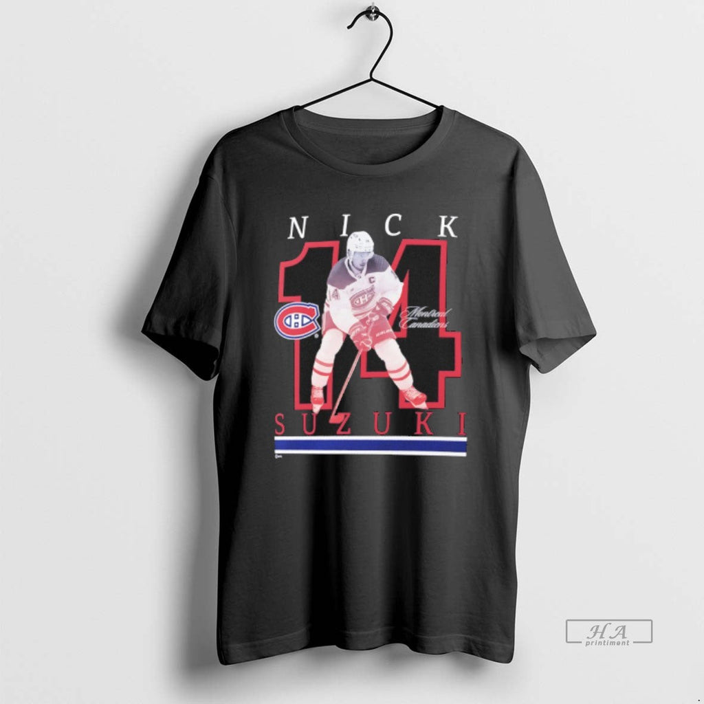 Trendy Nick Suzuki 14 Montreal Canadiens Player Show - Adult & Kids T-Shirts, Sweatshirts & Hoodies apparel design preview 1