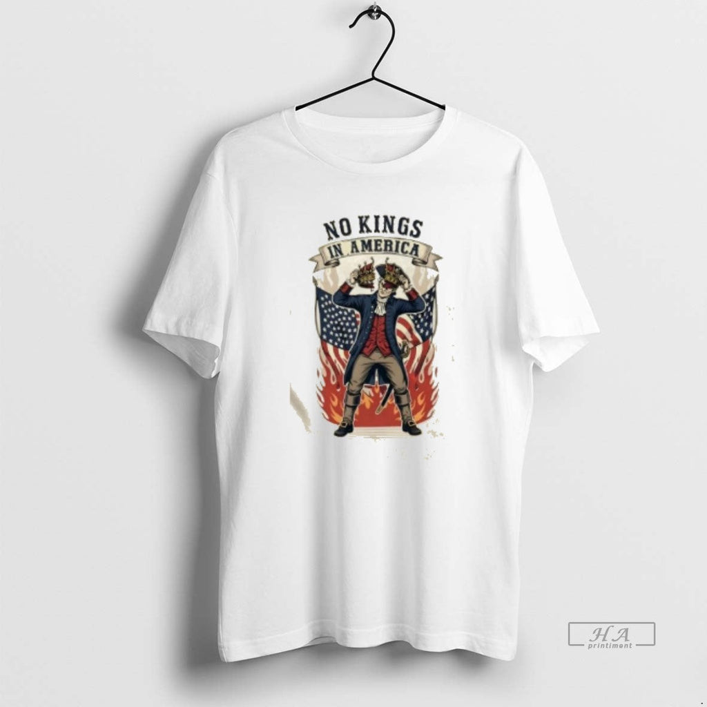 Trendy No Kings In America Human Rights Fire Us Flag - Adult & Kids T-Shirts, Sweatshirts & Hoodies apparel design preview 1
