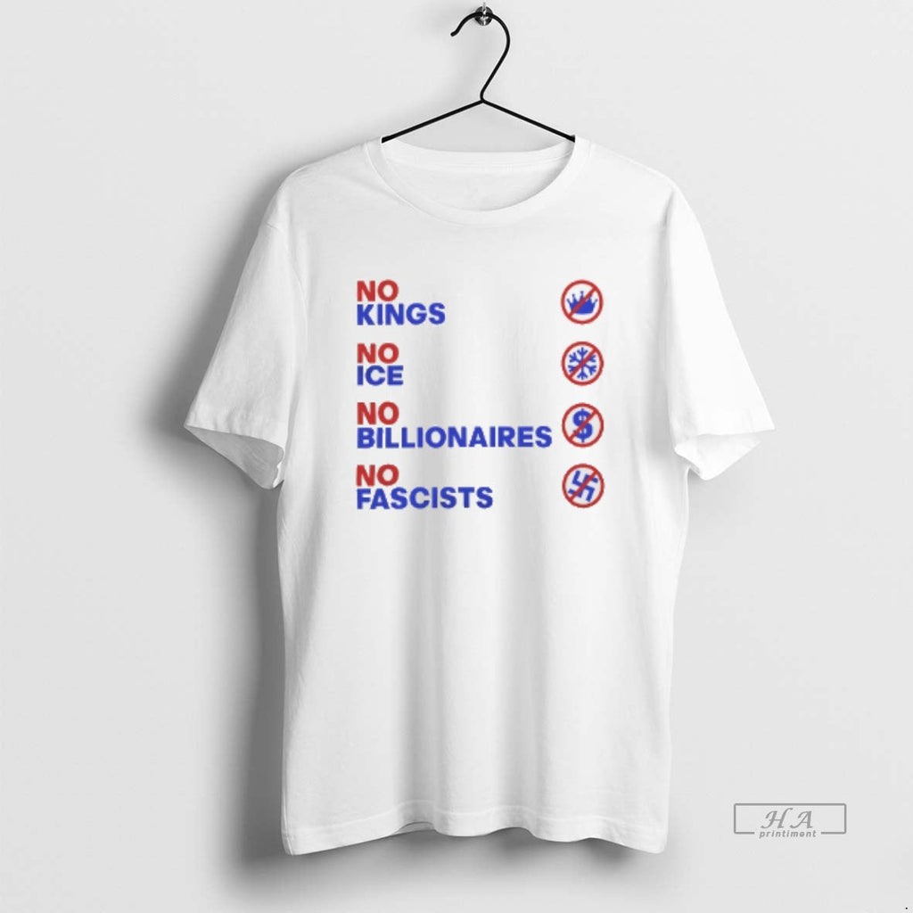 Trendy No Kings Ice Billionaires Fascists - Adult & Kids T-Shirts, Sweatshirts & Hoodies apparel design preview 1