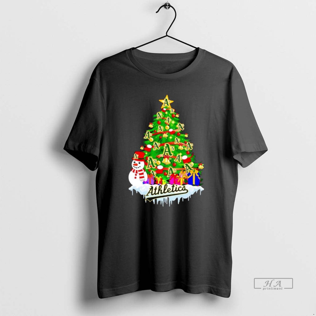 Trendy Oakland Athletics Christmas Tree - Adult & Kids T-Shirts, Sweatshirts & Hoodies apparel design preview 1
