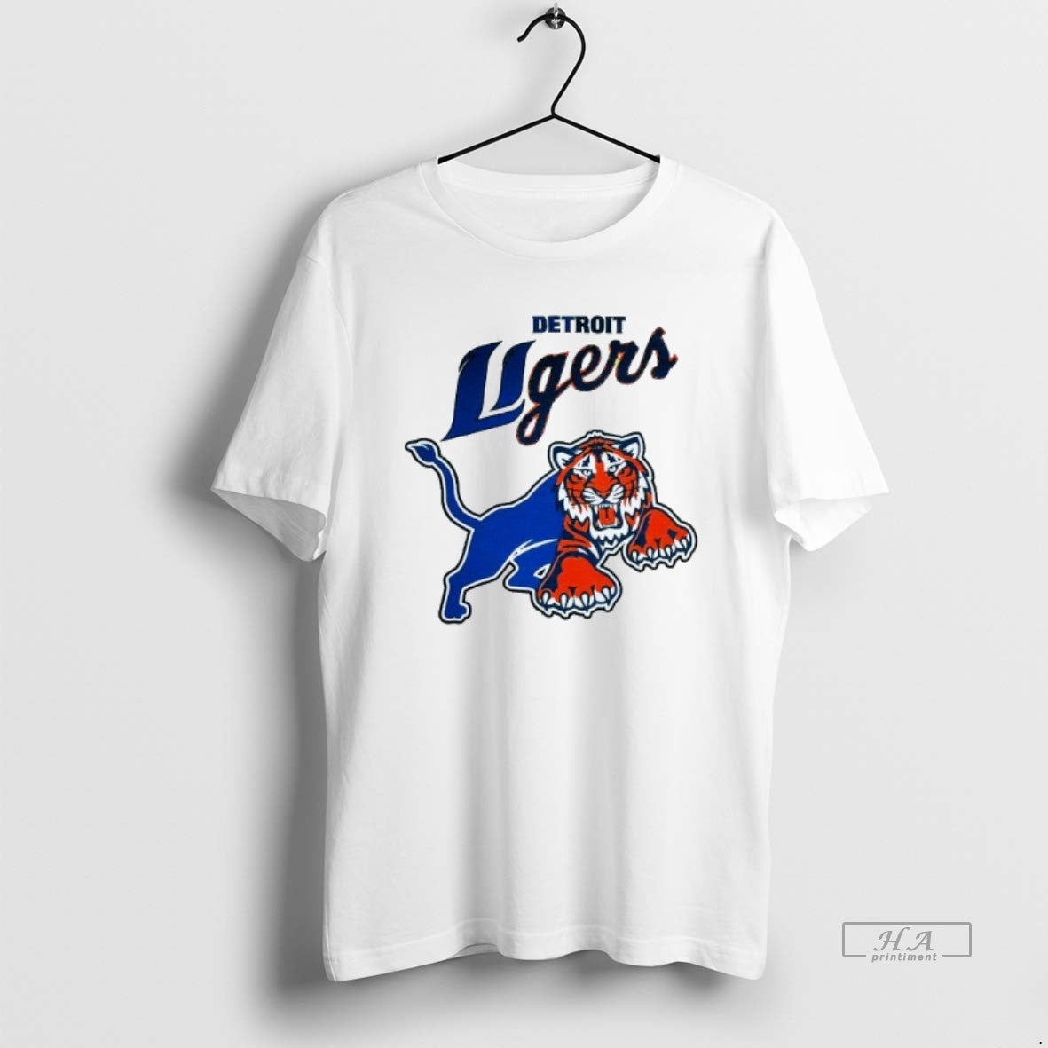 Trendy October In Detroit Lions And Tigers Mens White - Adult & Kids T-Shirts, Sweatshirts & Hoodies apparel design preview 1