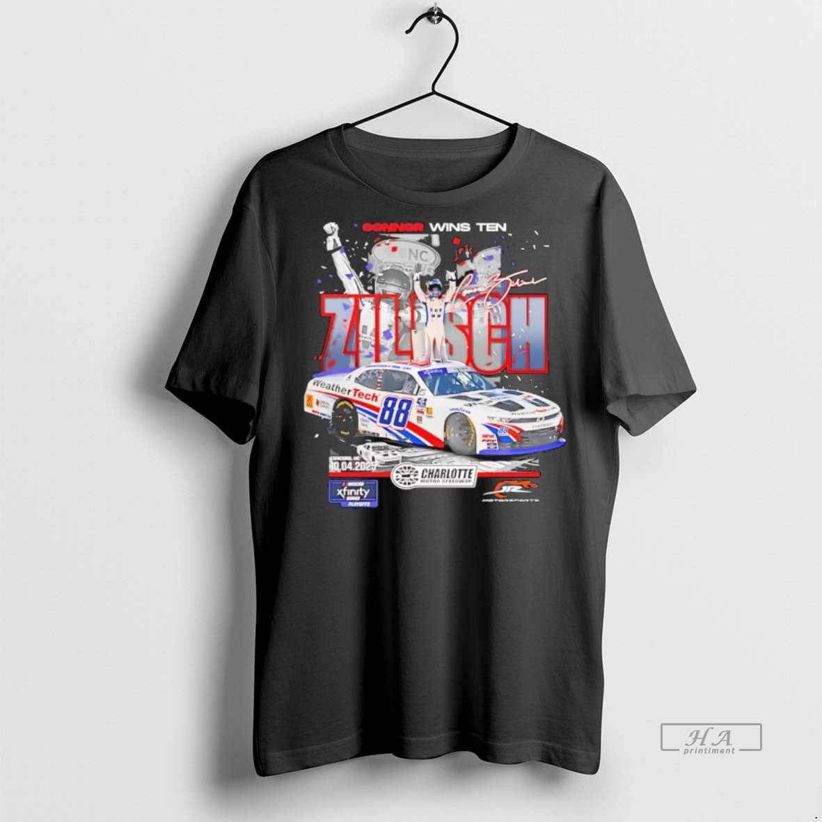Trendy Official Connor Zilisch Wins Checkered Flag - Adult & Kids T-Shirts, Sweatshirts & Hoodies apparel design preview 1