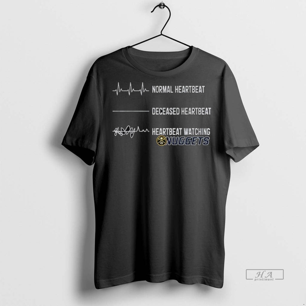 Trendy Official Denver Nuggets Normal Heartbeat - Adult & Kids T-Shirts, Sweatshirts & Hoodies apparel design preview 1