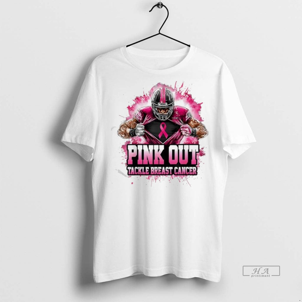 Trendy Official Football Pink Out Tackle Breast - Adult & Kids T-Shirts, Sweatshirts & Hoodies apparel design preview 1