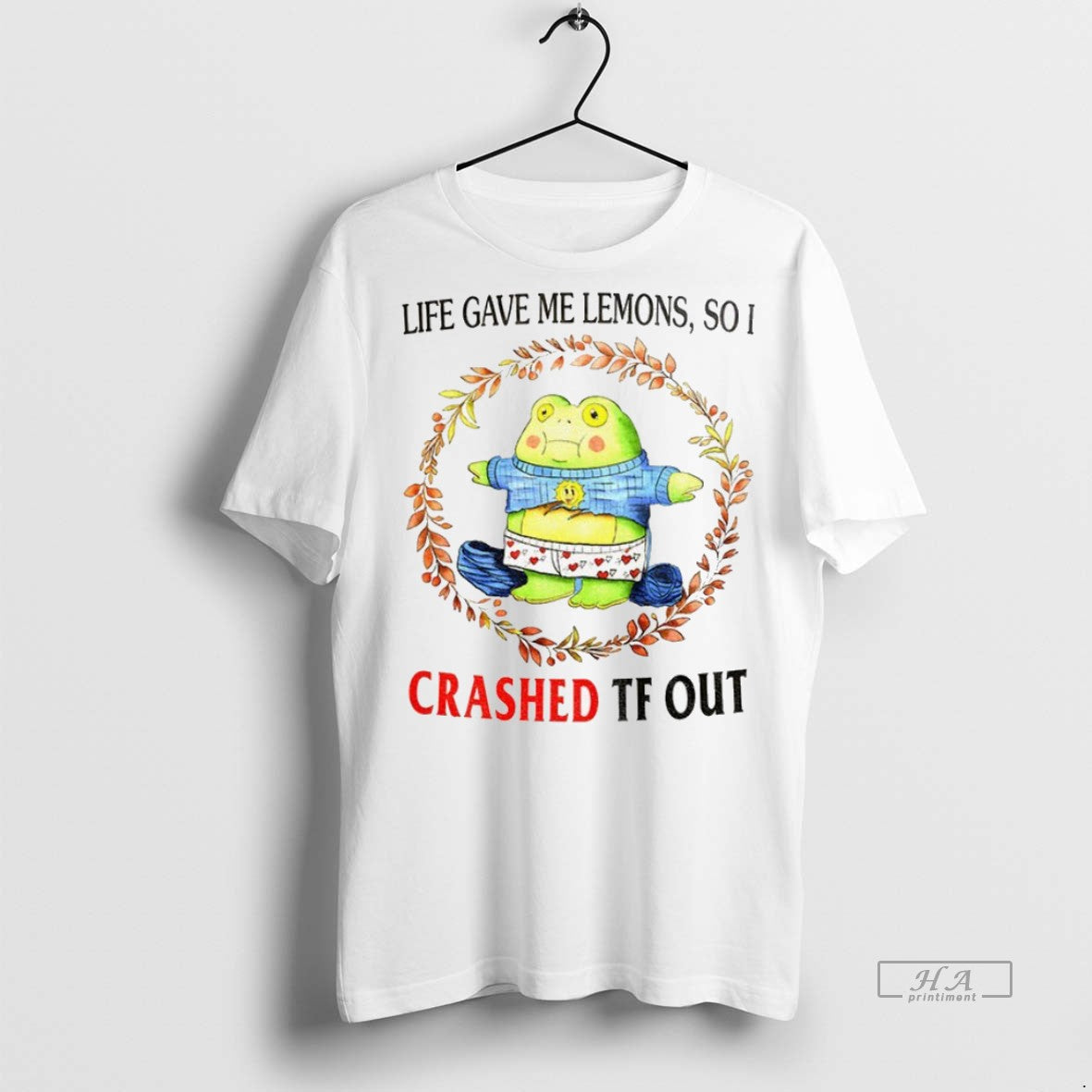 Trendy Official Funny Frog Meme Life Gave Me Lemons - Adult & Kids T-Shirts, Sweatshirts & Hoodies apparel design preview 1