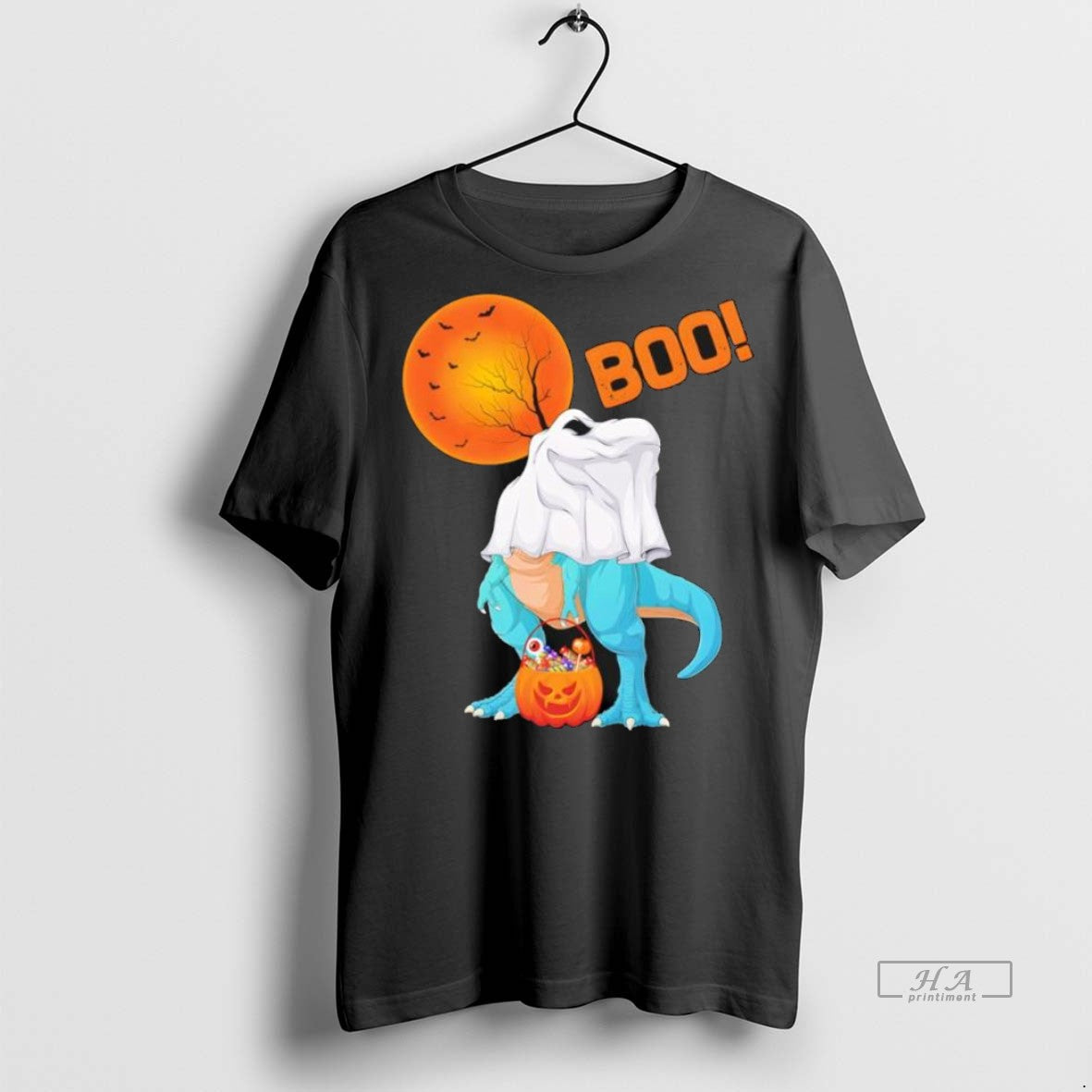 Trendy Official Ghost Dinosaur T Rex Funny Boo - Adult & Kids T-Shirts, Sweatshirts & Hoodies apparel design preview 1
