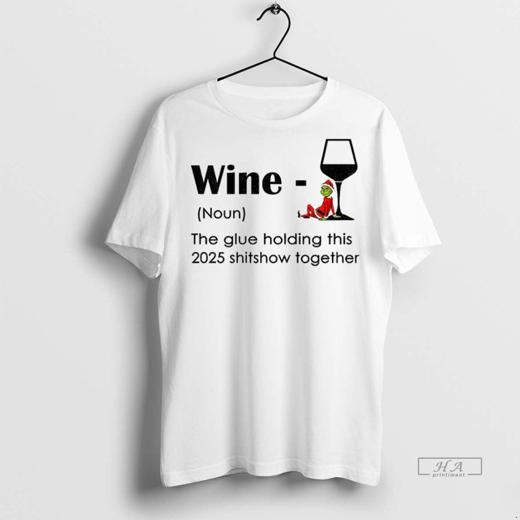 Trendy Official Grinch Santa Hat Wine Definition Noun - Adult & Kids T-Shirts, Sweatshirts & Hoodies apparel design preview 1