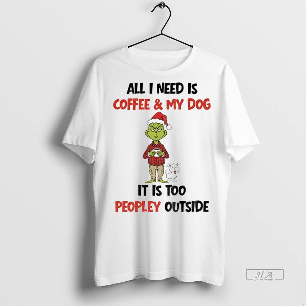 Trendy Official Grinch Santa Hat All I Need Is Coffee - Adult & Kids T-Shirts, Sweatshirts & Hoodies apparel design preview 1