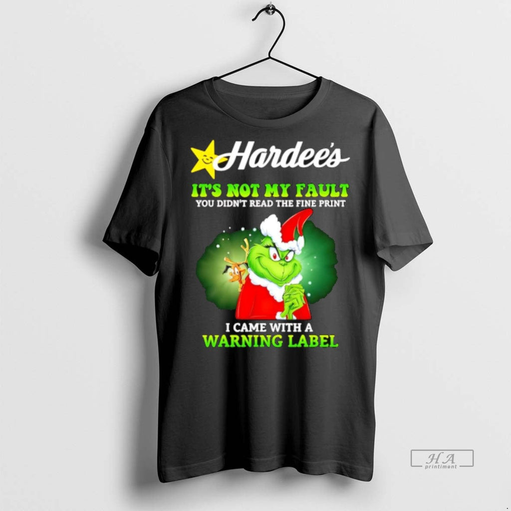 Trendy Official Hardees X Grinch Its Not My Fault You - Adult & Kids T-Shirts, Sweatshirts & Hoodies apparel design preview 1