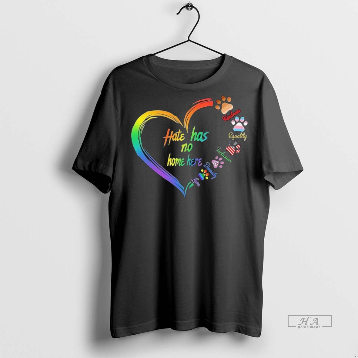 Trendy Official Hate Has No Home Here Kindness - Adult & Kids T-Shirts, Sweatshirts & Hoodies apparel design preview 1
