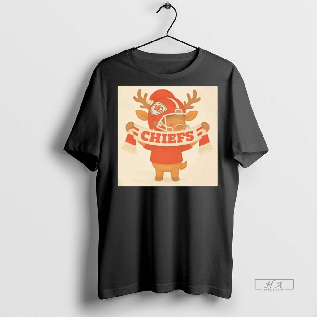 Trendy Official Kansas City Chiefs Reindeer Cute - Adult & Kids T-Shirts, Sweatshirts & Hoodies apparel design preview 1