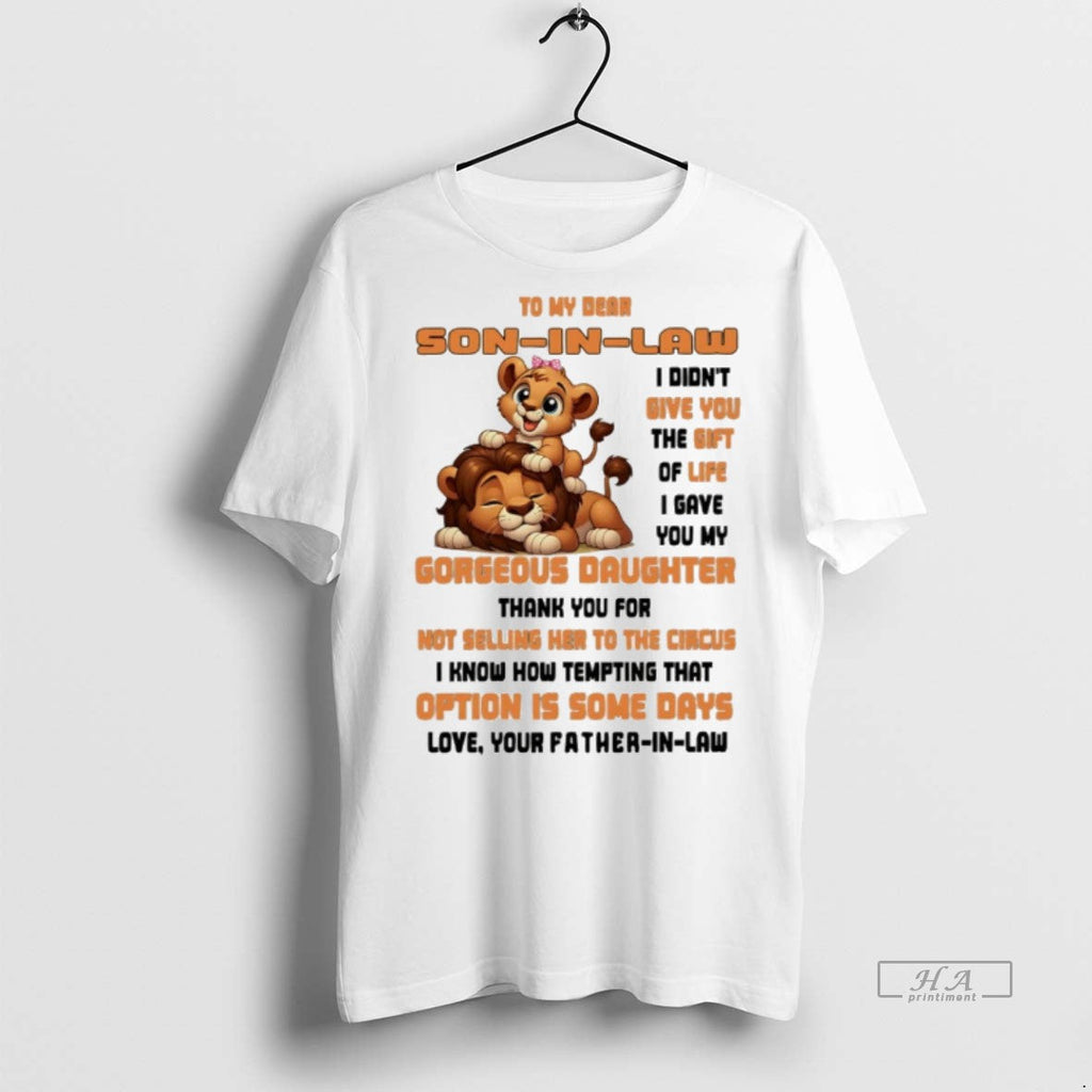 Trendy Official Lions To My Dear Son In Law I Didnt - Adult & Kids T-Shirts, Sweatshirts & Hoodies apparel design preview 1