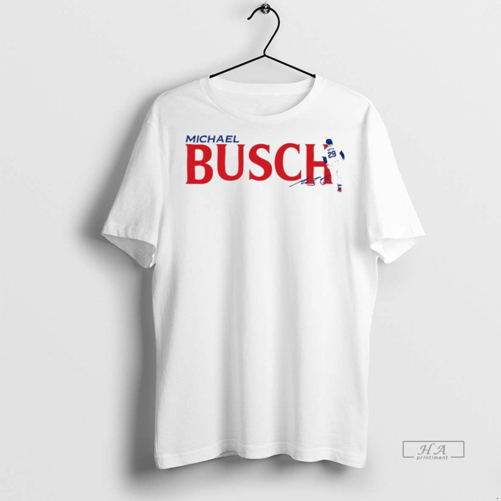 Trendy Official Michael Busch Chicago Cubs Swing - Adult & Kids T-Shirts, Sweatshirts & Hoodies apparel design preview 1