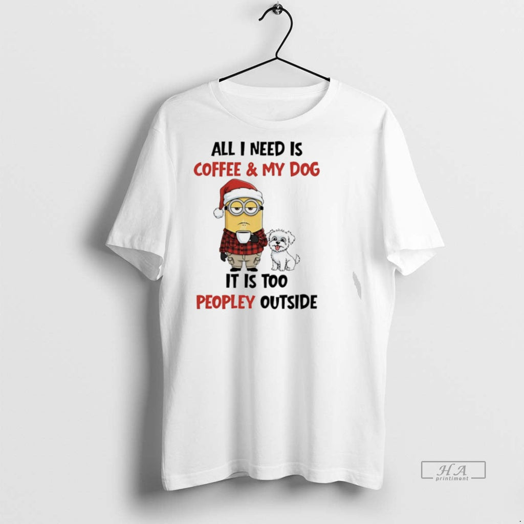 Trendy Official Minion And Dog All I Need Is Coffee - Adult & Kids T-Shirts, Sweatshirts & Hoodies apparel design preview 1