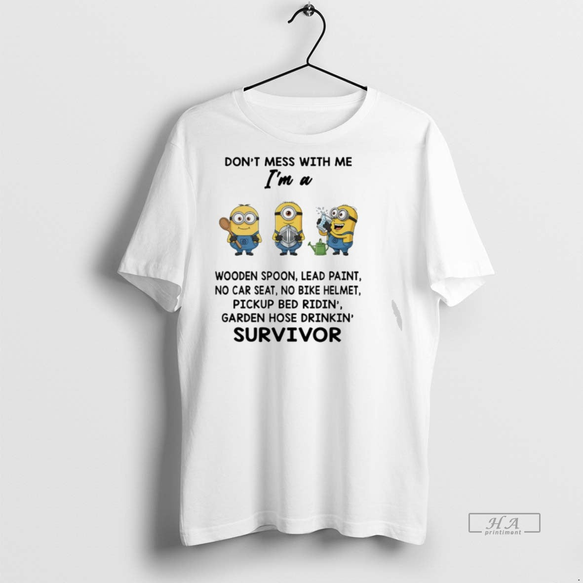 Trendy Official Minion Dont Mess With Me Im A Wooden - Adult & Kids T-Shirts, Sweatshirts & Hoodies apparel design preview 1