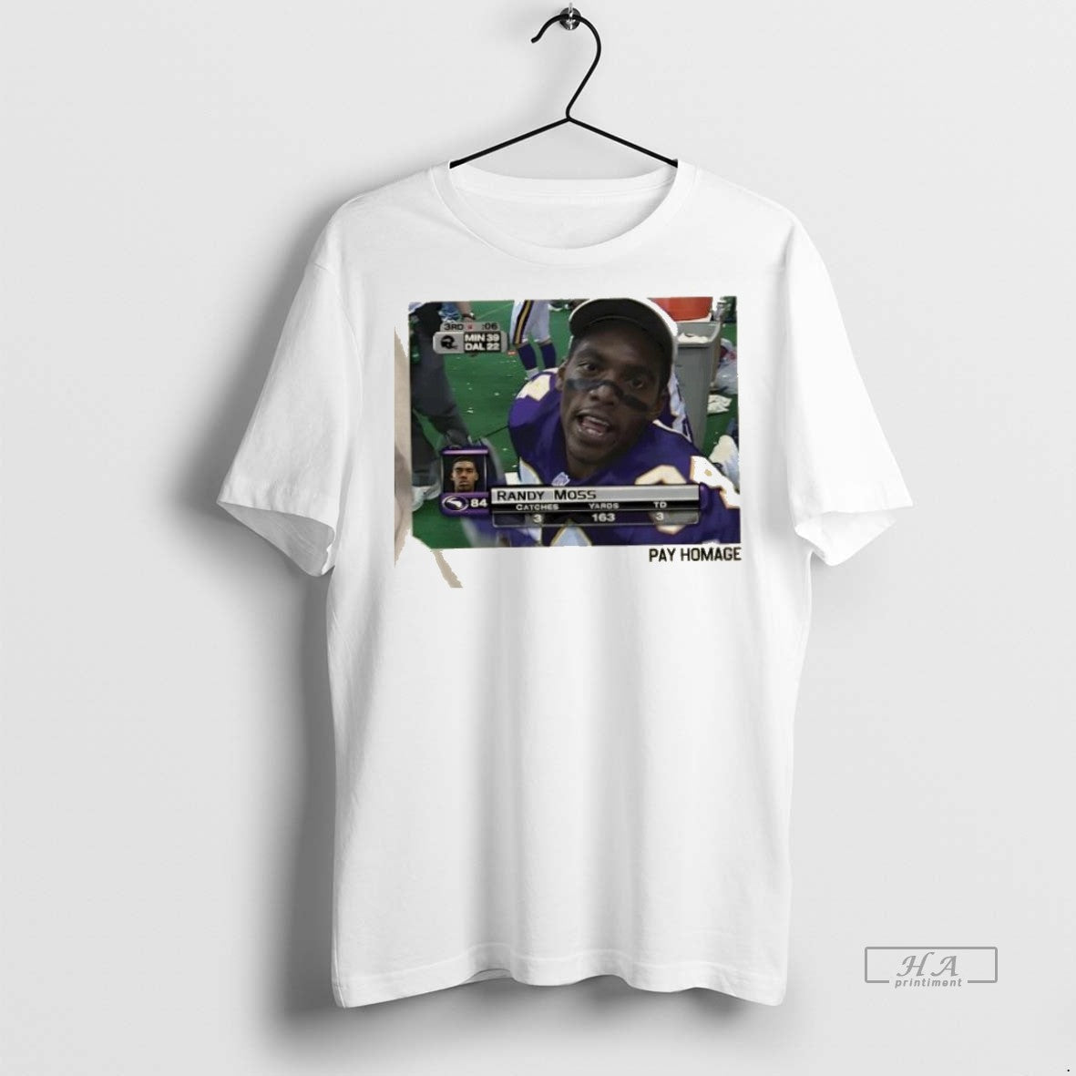 Trendy Official Minnesota Vikings Randy Moss Homage - Adult & Kids T-Shirts, Sweatshirts & Hoodies apparel design preview 1