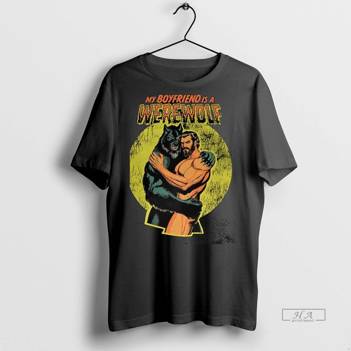 Trendy Official My Boyfriend Is A Werewolf Meme - Adult & Kids T-Shirts, Sweatshirts & Hoodies apparel design preview 1