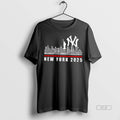 Trendy Official New York Yankees Basketball Skyline - Adult & Kids T-Shirts, Sweatshirts & Hoodies apparel design preview 1