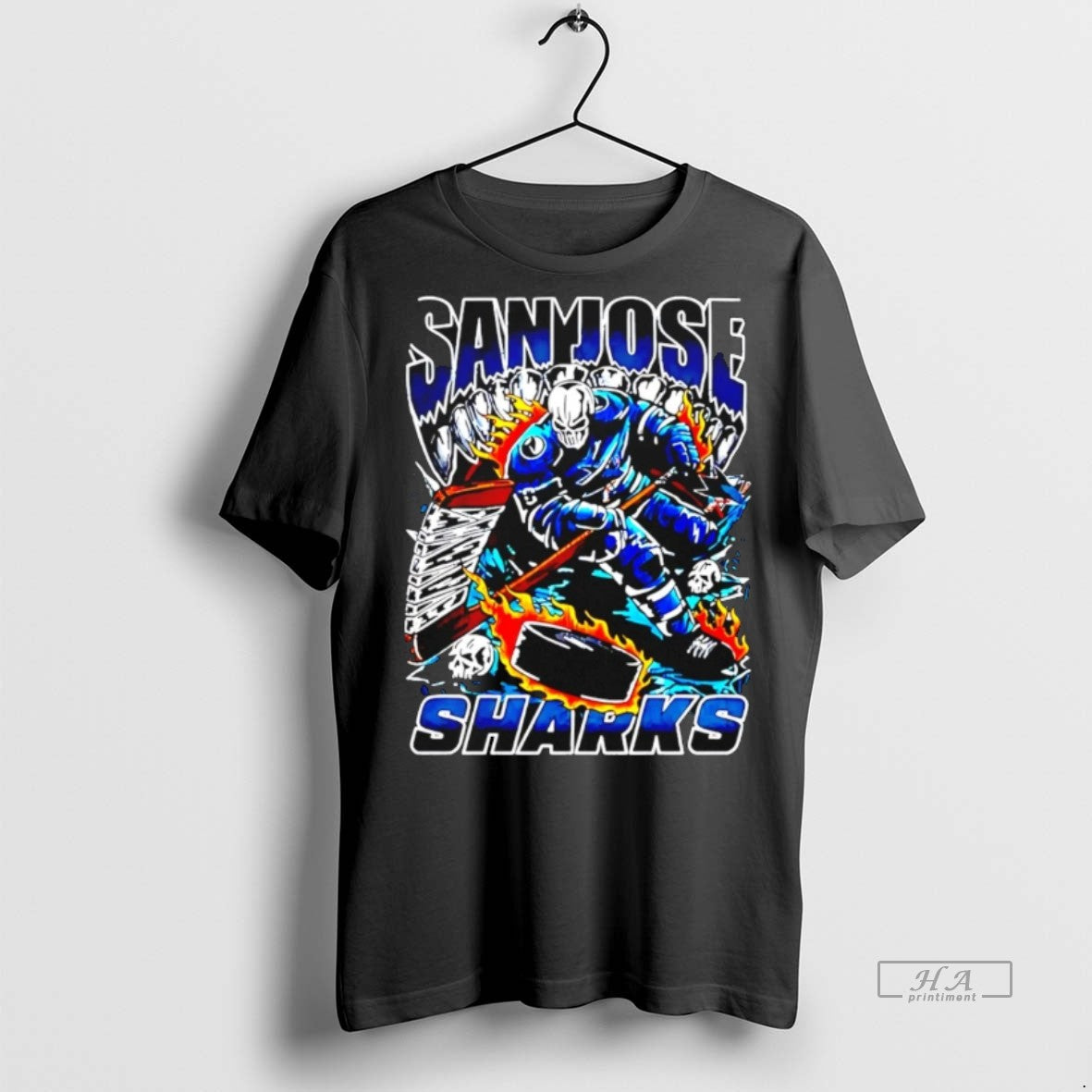 Trendy Official San Jose Sharks Skeleton Player - Adult & Kids T-Shirts, Sweatshirts & Hoodies apparel design preview 1